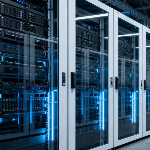 Moderne Server in einem deutschen Rechenzentrum